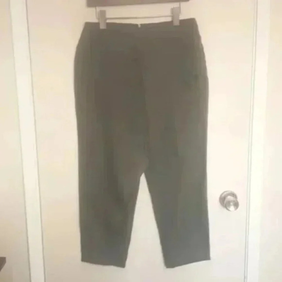 NWT rozarancio boho khaki green asymmetrical faux wrap linen pants size 8 - Picture 1 of 4